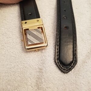 Black Genuine Leather Belt L 36 -38 3017 1 Inch Wide